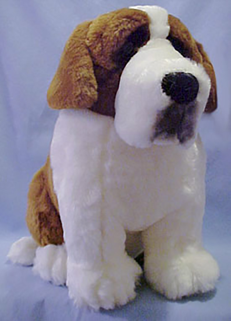 St Bernards are here in many shapes and sizes from small cuddly soft plush to large plush that you can curl up with.