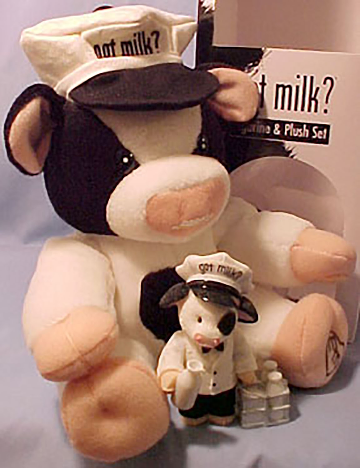 Adorable Mary's Moo Moos Got Milk? Figurines and Plush are cows that are from the Got Milk? promotion. Packaging on these looks like a milk carton and just too cute. 