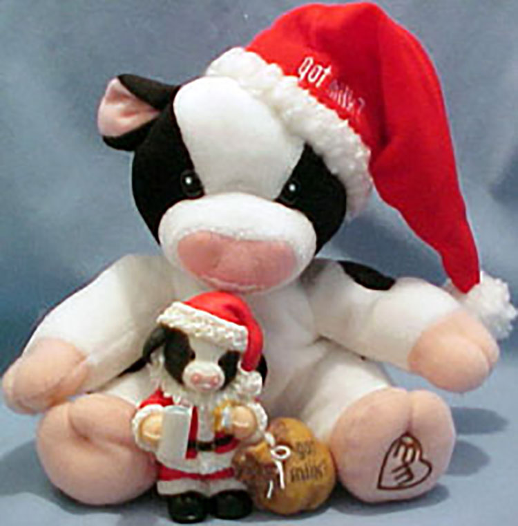 Mary's Moo Moos Christmas Got Milk? series are adorable plush cow and cow figurines all dressed up in their Christmas best!
