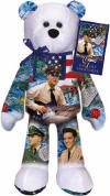 Elvis Presley GI Christmas Teddy Bear - (this is the 11th bear in the series) After Elvis returns home from his service in the U. S. Army, he begins filming and recording for his fifth film, GI Blues. The soundtrack is number one on the Billboard Album Chart for ten weeks, and remains on the top ten for 111 weeks. Elvis Presley Enterprises, Inc. has authorized Limited Treasures to produced LIMITED Edition Elvis Presley Teddy Bears that are fully licensed. This series is INCREDIBLE! Limited Treasures has perfected a technique to take full color images and permanently imprint them on a canvas of plush bean bears, while maintaining the soft plush feel of the fabric. 9 inches