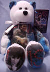 The bottom of each foot is also painted with memories from Elvis's life pertaining to the theme of the bear