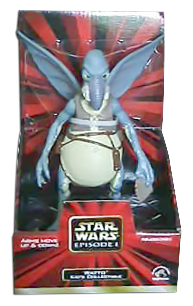Applause was licensed to create Star Wars Episode 1 Character Dolls for the release of the movie in 1999. Find Anakin Skywalker, Watto and Jar Jar Binks as Kid Collector Doll figurines.