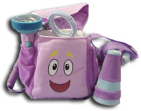 Dora the Explorer, Boots,  Swiper, and Backpack can set you or your child up for many fun adventures.  We have All the Gang right here and ready to play in these Baby Safe Plush Dora the Explorer Playsets!