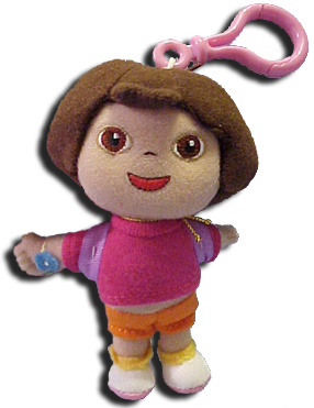 We have All the Dora Explorer Gang right here and ready to play and hang out with you as these plush Backpack Clip ons. Allows you take take her anywhere using the clip to keep her close to you.