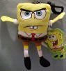 SpongeBob Plush Clip On Angry - Tag reads: "Wait just a burger flippin' second"