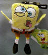 SpongeBob Plush Clip On Duh I'm Stupid - Tag reads: Duh, I'm Stupid!