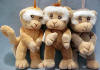Precious Moments Tender Tail Mini Plush Ornament Monkey Trio - from the Limited Edition Collection