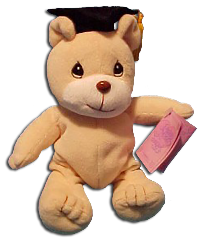 Precious Moments Tender Tail Bean Bag Plush Graduation Teddy Bear 
- introduced in 2000 and has been retired
- produced by Enesco