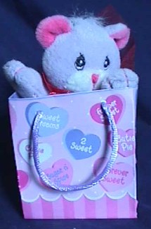 Precious Moments Tender Tail Mini Plush Valentine Bear in Shopping Bag