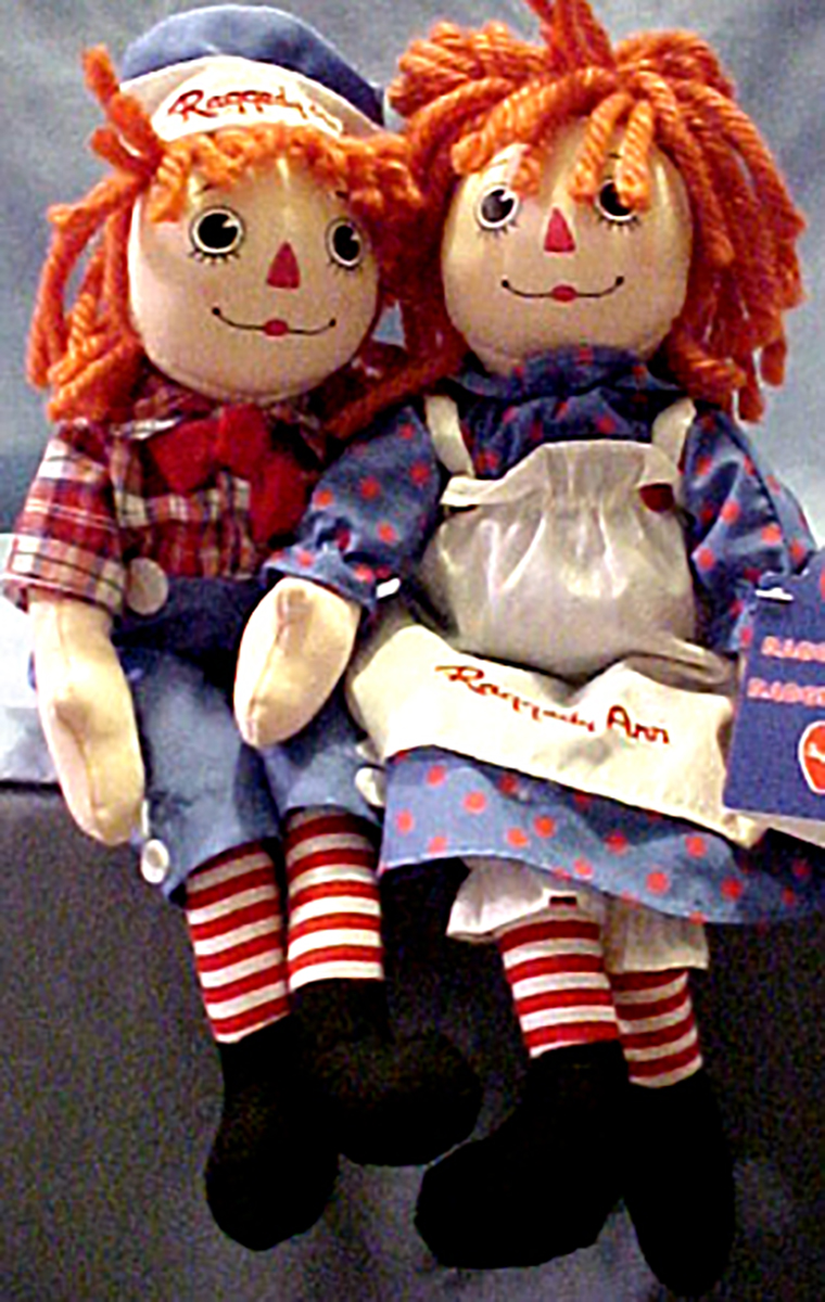 Large Raggedy Ann and Andy plush rag dolls are adorable and the perfect size.