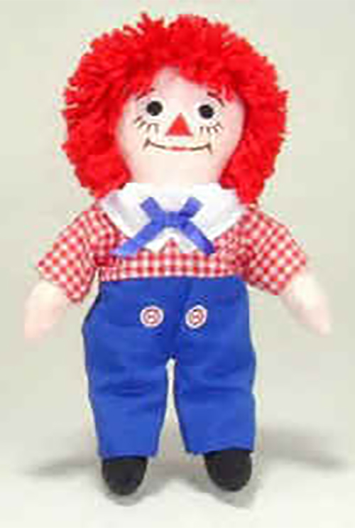 Raggedy Ann and Andy are adorable as these small plush Rag Dolls. They are dressed in their classic style.