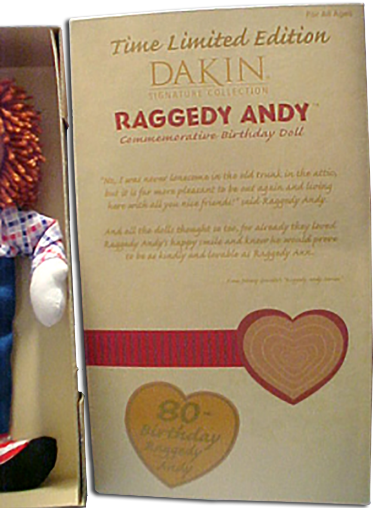Boxed Raggedy Andy 80th Anniversary Boxed Limited Edition