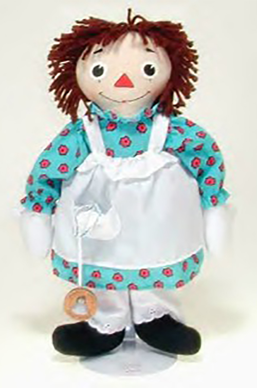 Storybook Doll #4 Limited Edition Raggedy Ann & The Lucky Penny
- The Raggedy Ann Lucky Penny Rag Doll is the 4th in a Series of Storybook Dolls.
- Limited edition of 10,000.
- Comes in a storybook box with lid and a hand numbered certificate of authenticity.
- Raggedy Ann has a Lucky Penny hanging from her pocket. Raggedy Ann's Lucky Penny has "I Love You" on the back.
- made by Applause
