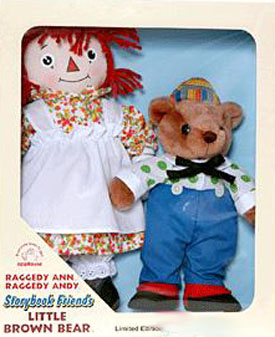 Limited Edition Storybook Rag Doll Raggedy Ann and Little Brown Bear
