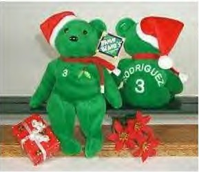 Christmas Bamm Beanos Baseball Teddy Bears