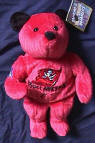 the front of the salvino's bammer bean bag plush tampa bay buccaneers teddy bear