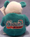 the back of the salvino's bammer bean bag plush miami dolphins teddy bear