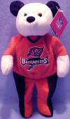 the front of the salvino's bammer bean bag plush tampa bay buccaneers teddy bear