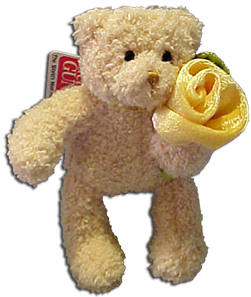 Gund Teddy Bear with Yellow Rose
- The Teddy Bear is made from a ultra soft plush material. The rose is velvety soft