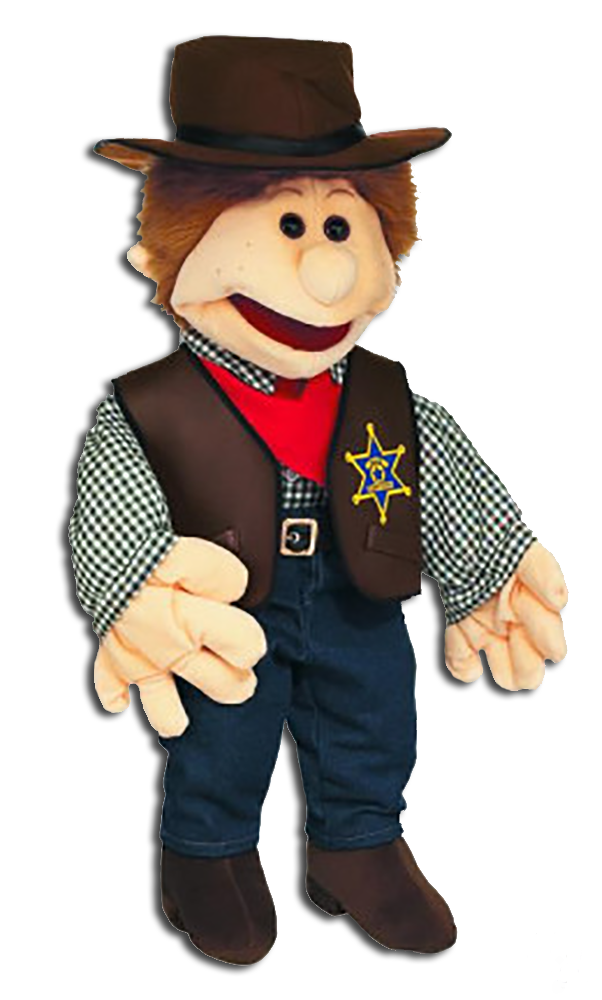 Gund's Living Puppets are full body hand puppets and made to look just like muppets. Ed the Sheriff has an adorable looking smile. Wearing his cowboy hat and vest he appears to come to life atop your hand.