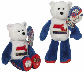 Find the State Quarter Teddy Bears released in 2000: Massachusetts, Maryland, South Carolina, New Hampshire, and Virginia.