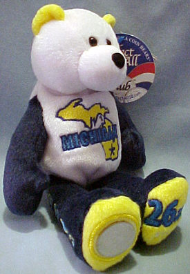 Find the State Quarter Teddy Bears released in 2004: Michigan, Florida, Texas, Iowa, and Wisconsin.