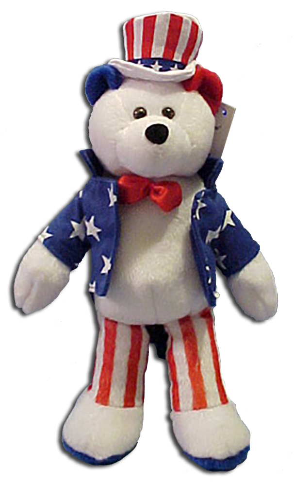 Flags, the Statue of Liberty and more Patriotic Merchandise.  All geared to the spirit to Stand United. God Bless America is the song, here are the bears and more!