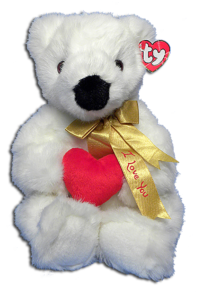 TY's adorable plush white Teddy Bears are perfect for Mom. Choose from a Red Ribbon white teddy bear to a gold ribboned bear.