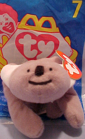 In 1998 TY joined McDonalds to produced Teenie Beanie Babies. Mel the Koala Bear is an adorable Teenie Beanie Baby!