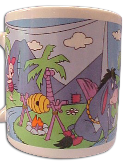 Disney's Pooh & Gang Surfing Hawaii 100 Acre Woods Style Ceramic Mug